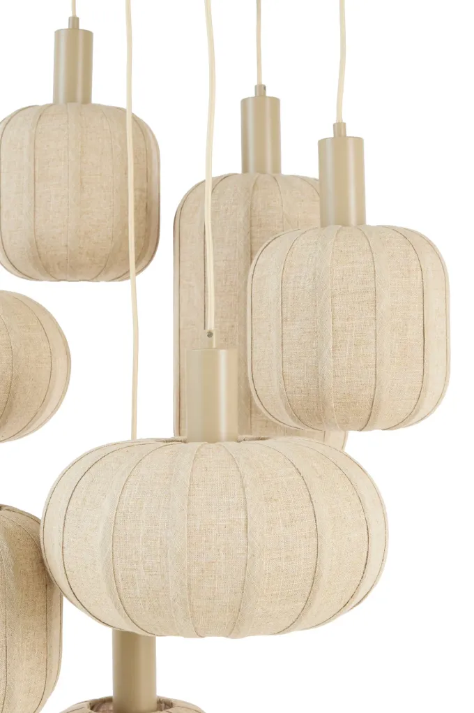 Light en Living Hanglamp 7L Ø53x104 cm TUFIA linnen naturel