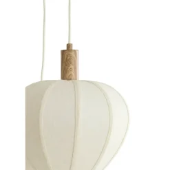 Light en Living Hanglamp 5L Ø76x140 cm HUXI naturel houtprint + linnen crème