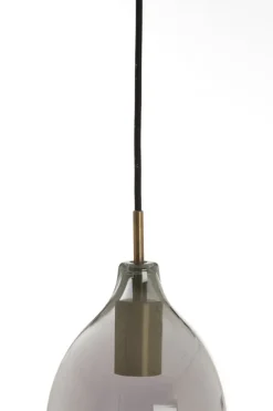 Light en Living Hanglamp 3L Ø35x32 cm LUKARO antiek brons+glas smoke