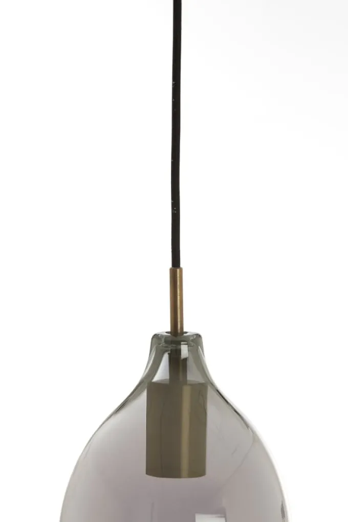 Light en Living Hanglamp 3L Ø35x32 cm LUKARO antiek brons+glas smoke
