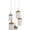Light en Living Hanglamp 5L Ø50x32 cm DANIA houtprint naturel+touw crème