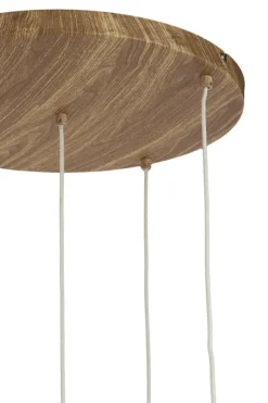 Light en Living Hanglamp 5L Ø50x32 cm DANIA houtprint naturel+touw crème