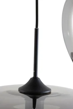 Light en Living Hanglamp 3L Ø40x160 cm MAYSON mat zwart met smoke glas