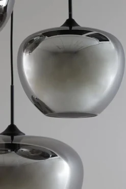 Light en Living Hanglamp 3L Ø40x160 cm MAYSON mat zwart met smoke glas