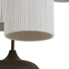 Light en Living Hanglamp 5L Ø50x32 cm DANIA houtprint donkerbruin+touw crème