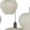 Light en Living Hanglamp 10L 144x49x200 cm HUXI Donkerbruin houtprint + linnen crème