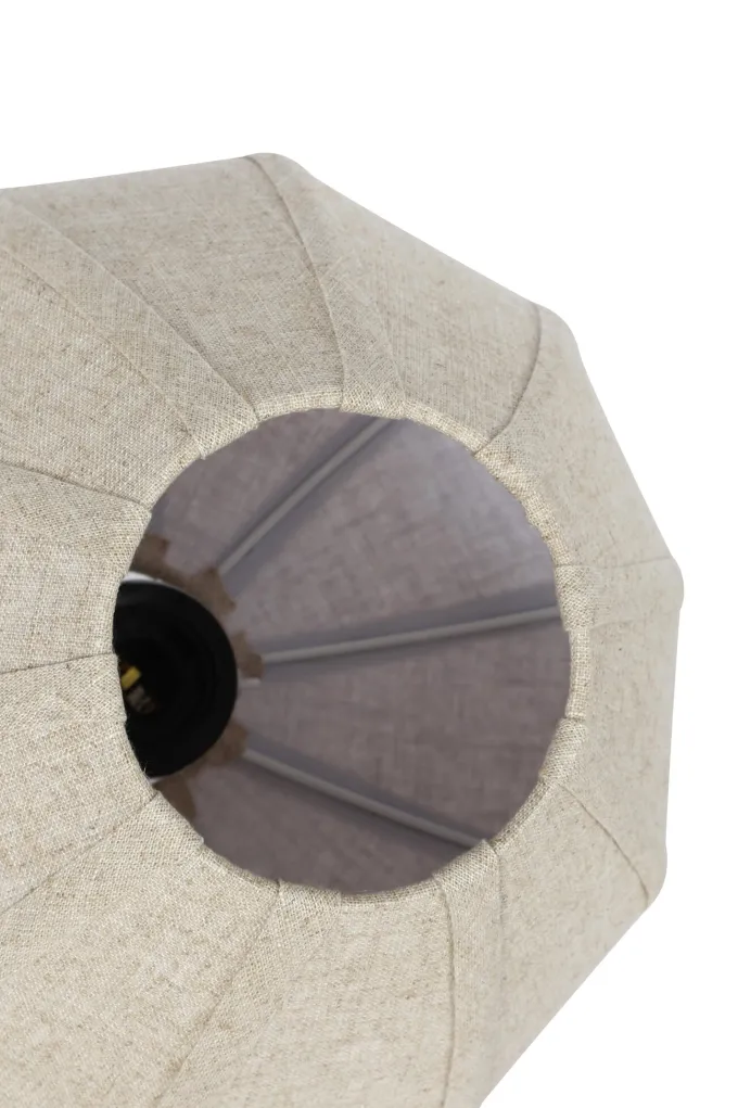 Light en Living Hanglamp 10L 144x49x200 cm HUXI Donkerbruin houtprint + linnen crème