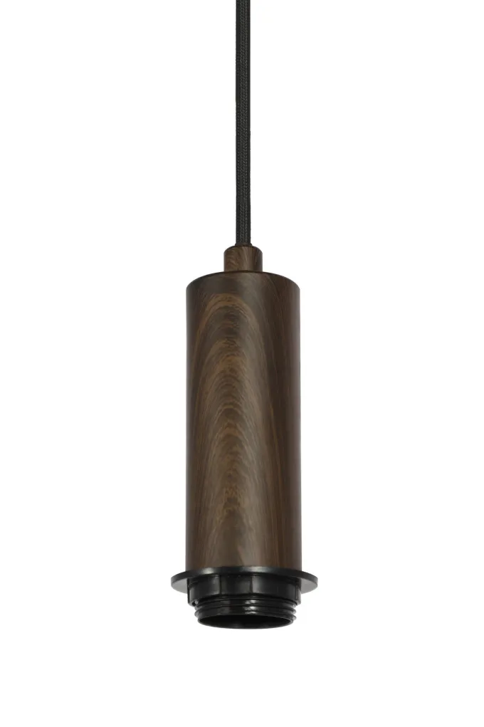 Light en Living Hanglamp 10L 144x49x200 cm HUXI Donkerbruin houtprint + linnen crème