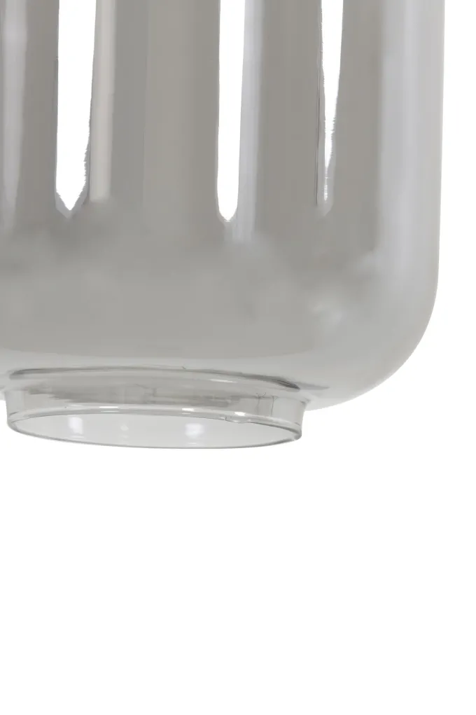 Light en Living Hanglamp 3L 100x22x32 cm LEKAR antiek brons met smoke glas