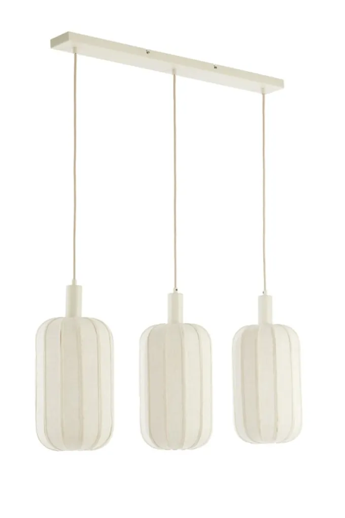 Light en Living Hanglamp 3L 80x21x34 cm TUFIA linnen cream