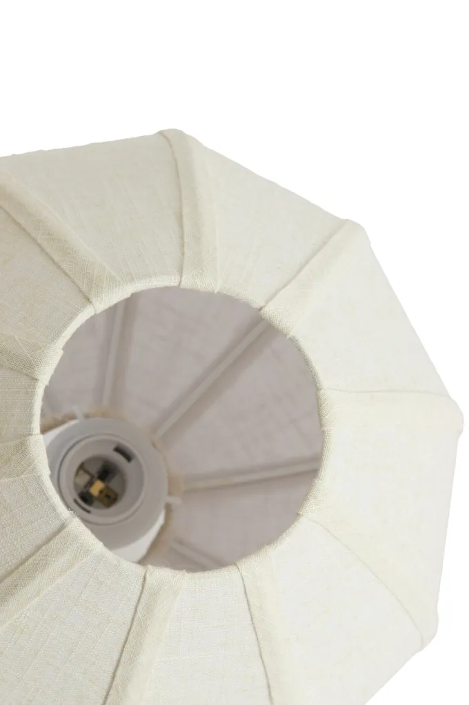 Light en Living Hanglamp 10L 144x49x200 cm HUXI houtprint + linnen crème