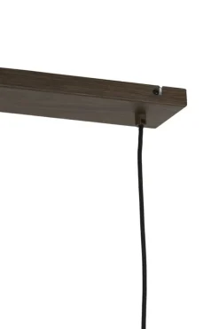 Light en Living Hanglamp 5L 117x10x27 cm DANIA houtprint donkerbruin+touw crème