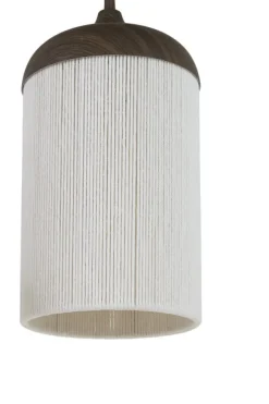 Light en Living Hanglamp 5L 117x10x27 cm DANIA houtprint donkerbruin+touw crème