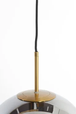 Light en Living Hanglamp 3L 120x30x30 cm MEDINA glas smoke+goud