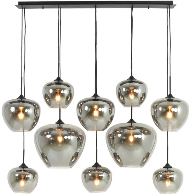 Light en Living Hanglamp Mayson Smoke met 10 lampen - Light & Living