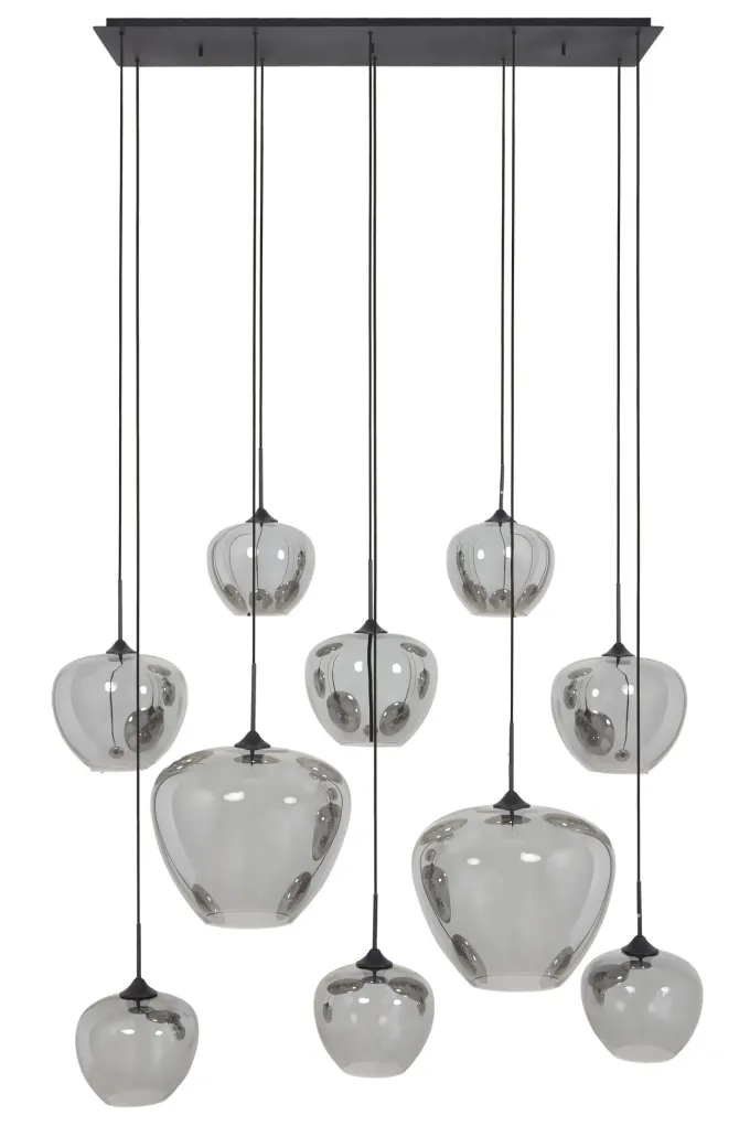 Light en Living Hanglamp Mayson Smoke met 10 lampen - Light & Living