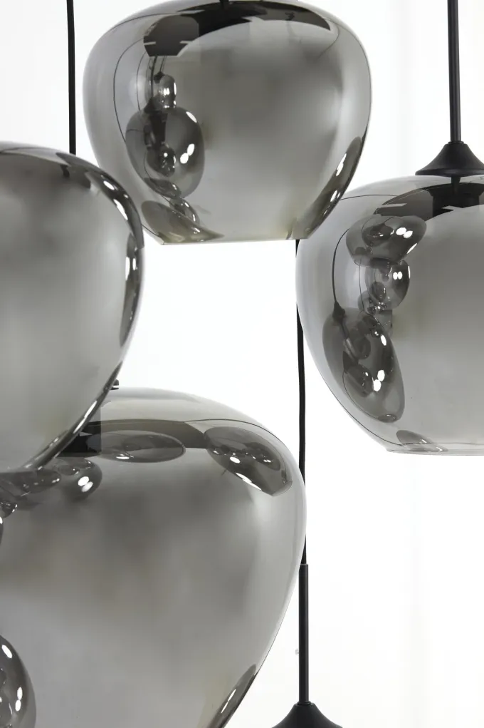 Light en Living Hanglamp Mayson Smoke met 10 lampen - Light & Living