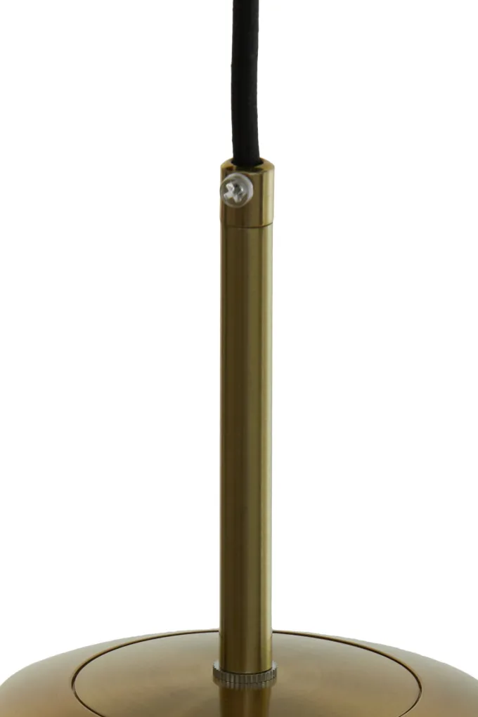 Light en Living Hanglamp Medina antiek brons met amber glas - Verkrijgbaar in 2 maten