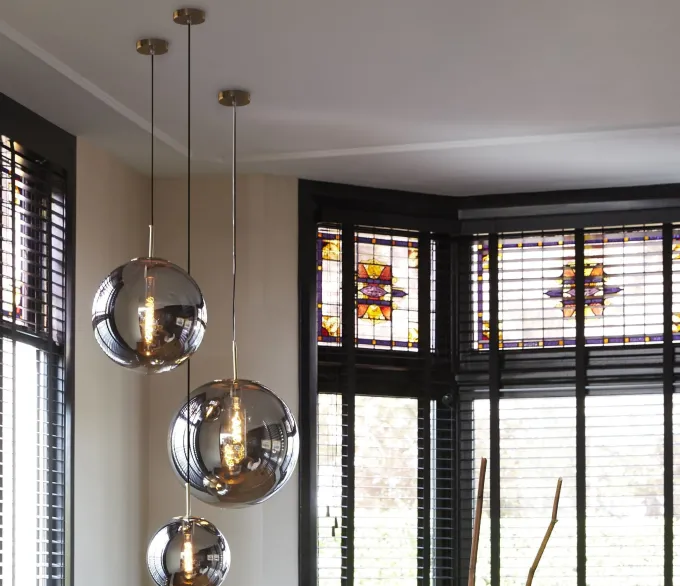 Light en Living Hanglamp MEDINA antiek brons met smoke glas - 2 maten