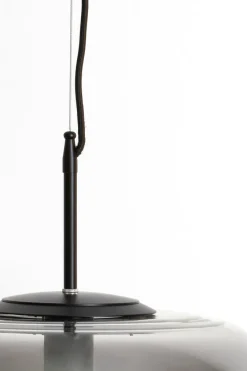 Light en Living Hanglamp MISTY glas smoke + mat zwart - 2 maten
