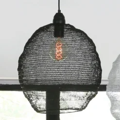 Light en Living Hanglamp NOLA gaas glans zwart Ø18x20 cm van Light & Living