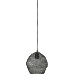 Light en Living Hanglamp NOLA gaas glans zwart Ø18x20 cm van Light & Living