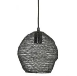 Light en Living Hanglamp NOLA gaas glans zwart Ø18x20 cm van Light & Living