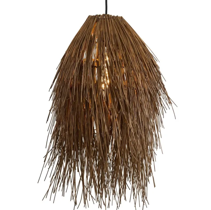 Light en Living Hanglamp Ø45x60 cm ARISCO rotan donker bruin