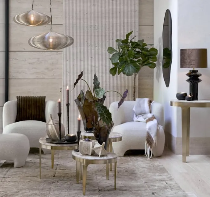 Light en Living Hanglamp Ø60x23 cm BAHOTO lichtgoud