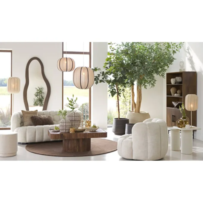 Light en Living Hanglamp Ø40x30 cm ESMIRIA natural+donkerbruin