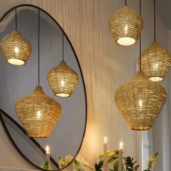 Light en Living Hanglamp Ø21x22 cm KALENGA kralen naturel