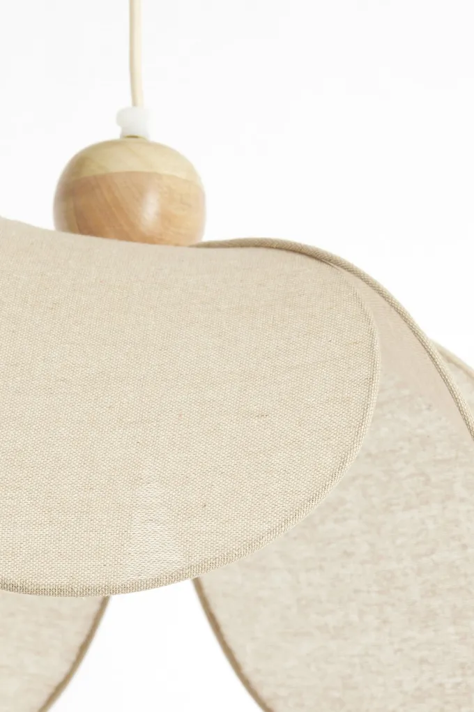 Light en Living Hanglamp Ø60x30 cm LAVRIRIA natural+hout
