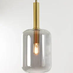 Light en Living Hanglamp Ø22x52 cm LEKAR Antiek Brons met Smoke Glas