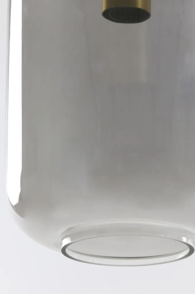 Light en Living Hanglamp Ø22x52 cm LEKAR Antiek Brons met Smoke Glas