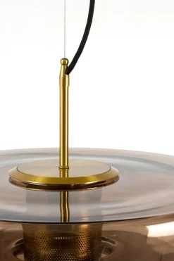 Light en Living Hanglamp Ø40x30 cm MEYARA glas bruin+goud