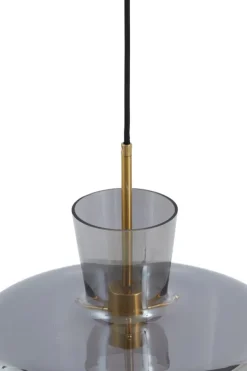 Light en Living Hanglamp Ø35x43 cm MYLES smoke glas+antiek brons