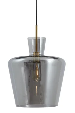 Light en Living Hanglamp Ø35x43 cm MYLES smoke glas+antiek brons