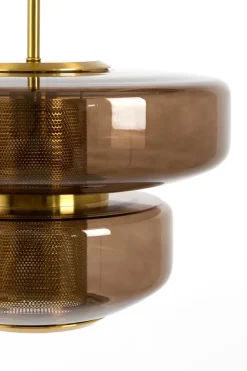 Light en Living Hanglamp Ø35x20 cm MEYARA glas bruin+goud