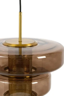 Light en Living Hanglamp Ø35x20 cm MEYARA glas bruin+goud