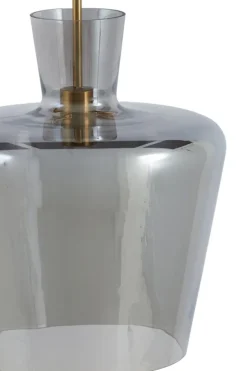 Light en Living Hanglamp Ø25x31 cm MYLES smoke glas+antiek brons