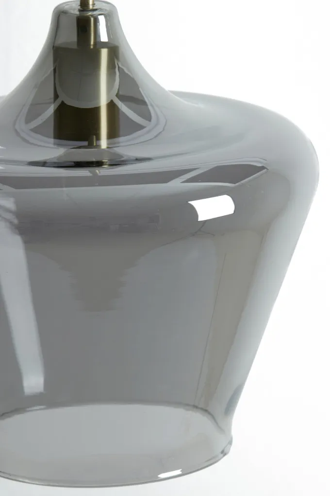 Light en Living Hanglamp Ø30x30 cm SOLLY antiek brons+smoke glas