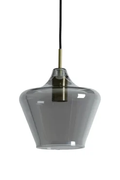 Light en Living Hanglamp Ø30x30 cm SOLLY antiek brons+smoke glas