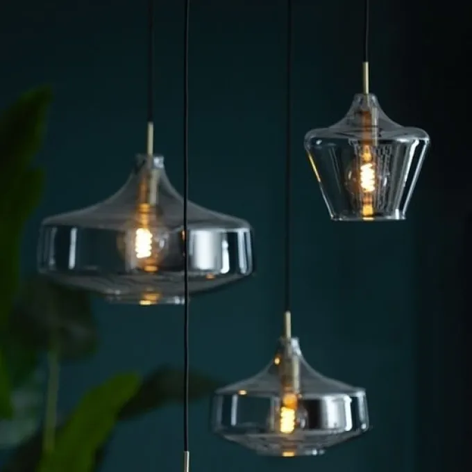 Light en Living Hanglamp Ø29,5x21 cm SOLNA antiek brons+smoke glas