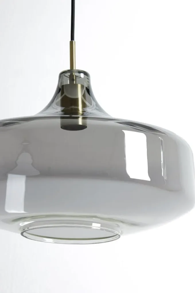 Light en Living Hanglamp Ø29,5x21 cm SOLNA antiek brons+smoke glas