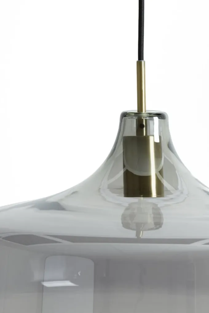 Light en Living Hanglamp Ø29,5x21 cm SOLNA antiek brons+smoke glas
