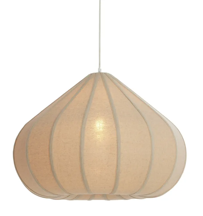 Light en Living Hanglamp Ø60X42,5 cm ZUBEDA linnen naturel