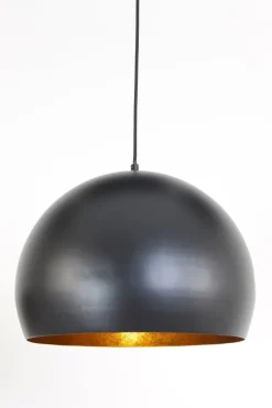 Light en Living Jaicey hanglamp Ø45x32,5 cm mat zwart/goud