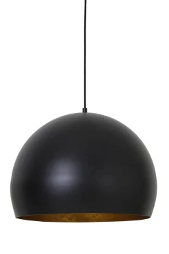 Light en Living Jaicey hanglamp Ø45x32,5 cm mat zwart/goud