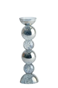 Light en Living Kaarsenhouder Ø9,5x34 cm ITINGA glas bubbel smoke van Light & Living