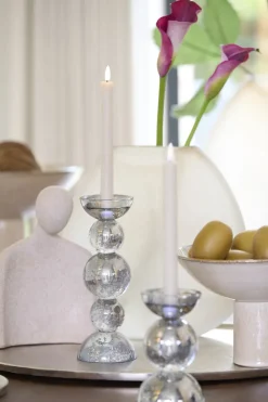 Light en Living Kaarsenhouder ITINGA glas bubbel smoke Ø10x26,5 cm van Light & Living